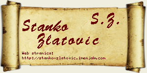 Stanko Zlatović vizit kartica